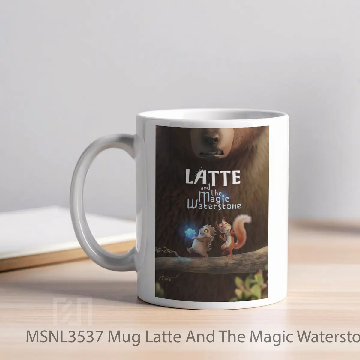 Mug Latte And The Magic Waterstone Gelas Keramik Tema Film MSNL3537 - Tampak Kiri