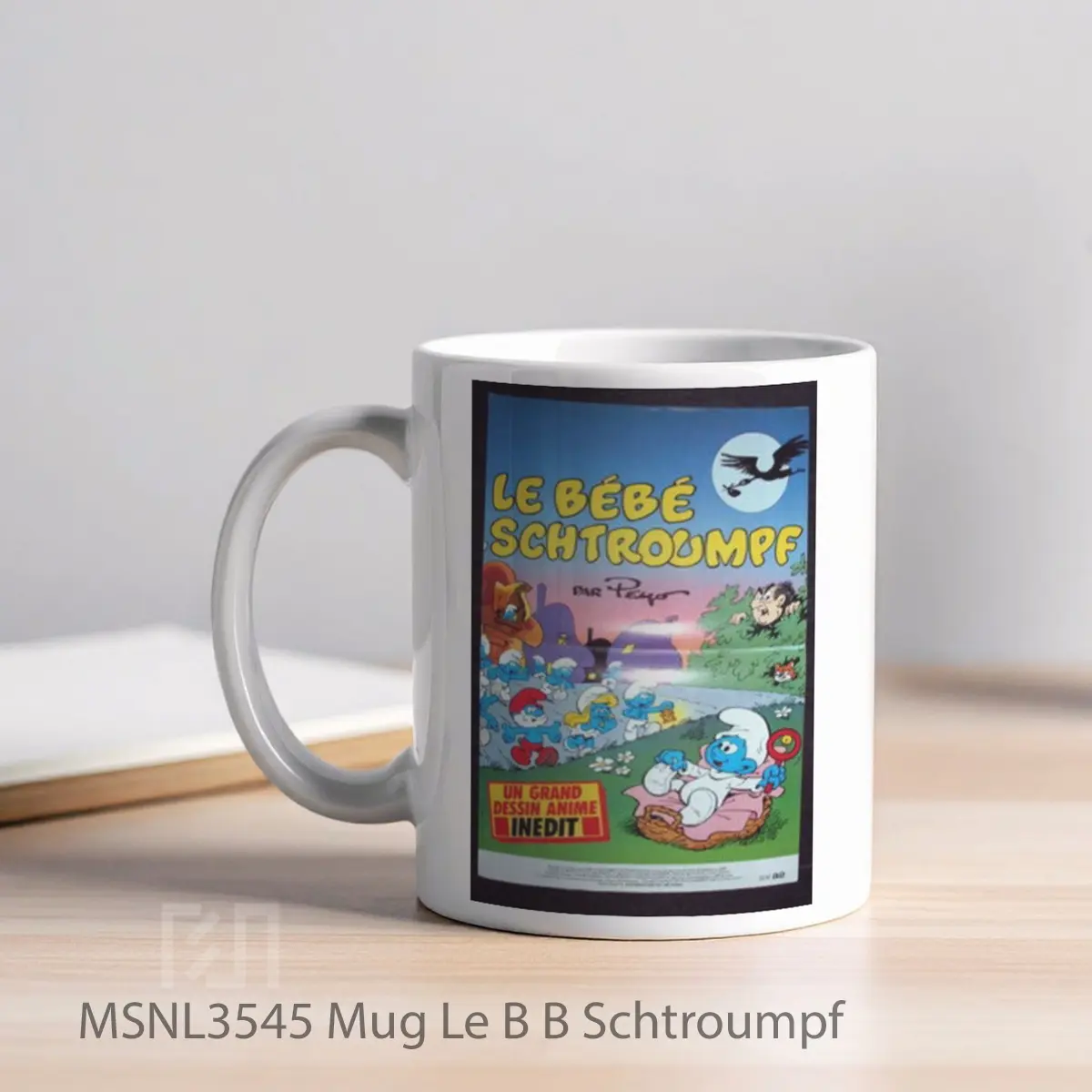 Mug Le B B Schtroumpf Gelas Keramik Tema Film MSNL3545 - Tampak Kiri