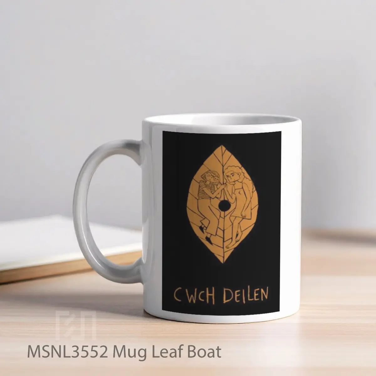 Mug Leaf Boat Gelas Keramik Tema Film MSNL3552 - Tampak Kiri