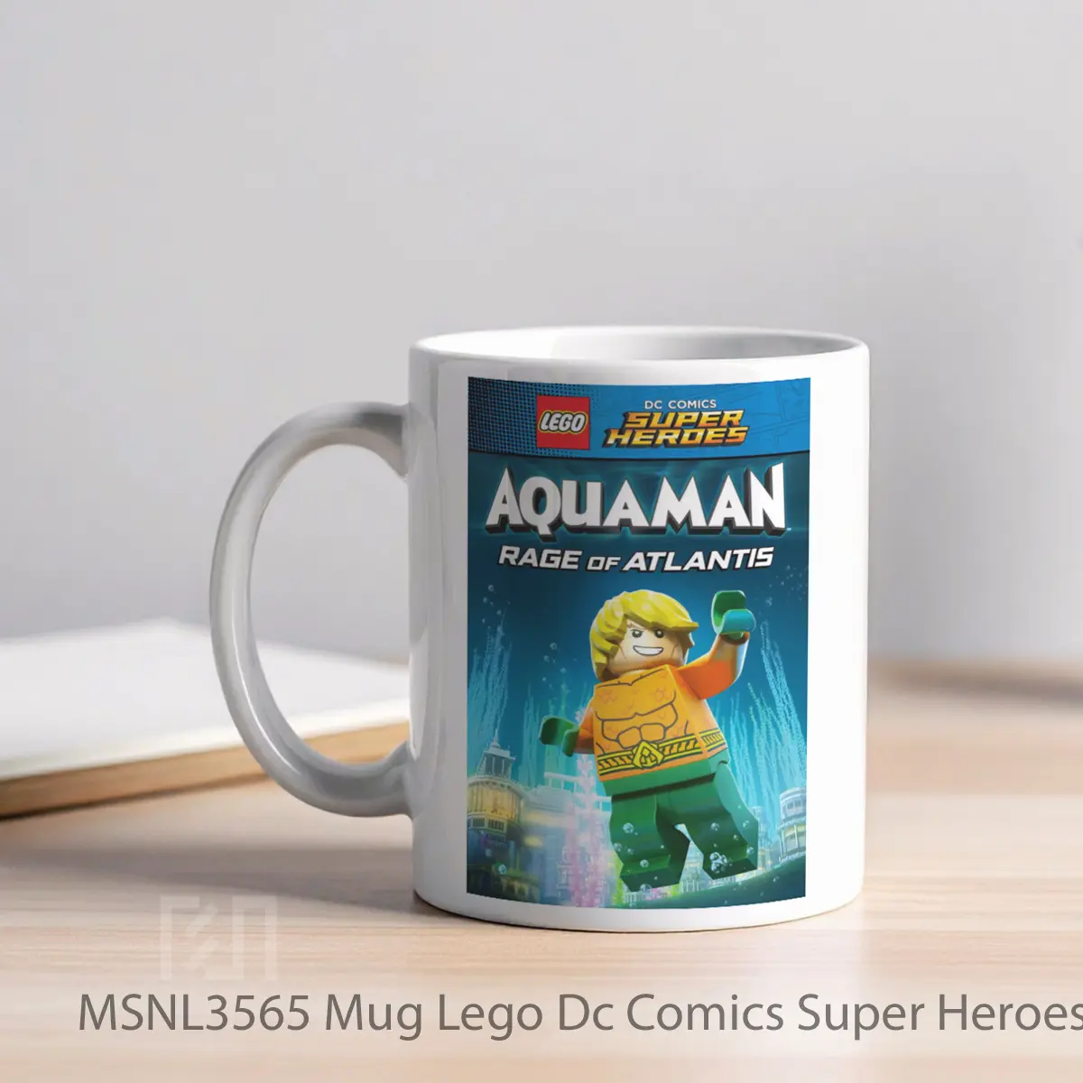 Mug Lego Dc Comics Super Heroes Aquaman Rage Of Atlantis Gelas Keramik Tema Film MSNL3565 - Tampak Kiri