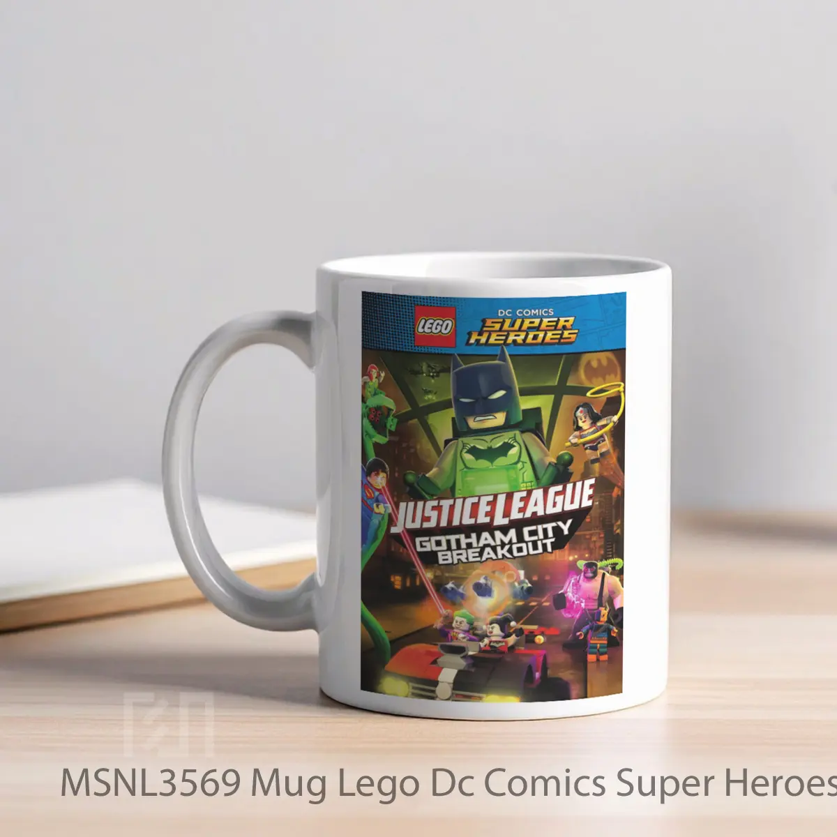 Mug Lego Dc Comics Super Heroes Justice League Gotham City Breakout Gelas Keramik Tema Film MSNL3569 - Tampak Kiri