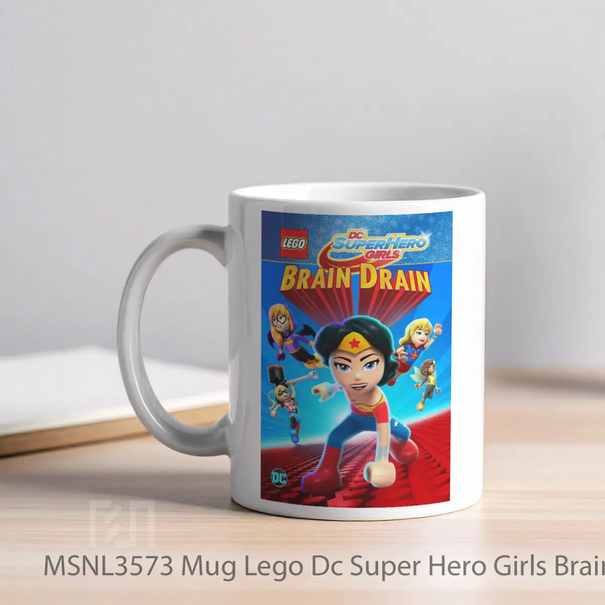 Mug Lego Dc Super Hero Girls Brain Drain Gelas Keramik Tema Film MSNL3573 - Tampak Kiri