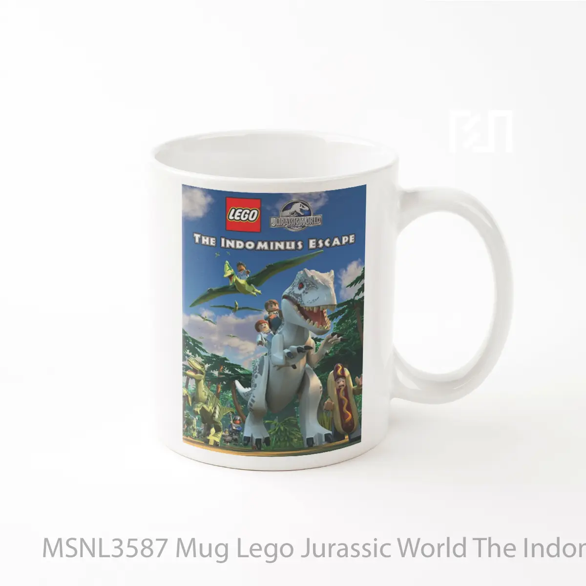 Mug Lego Jurassic World The Indominus Escape Gelas Keramik Tema Film MSNL3587