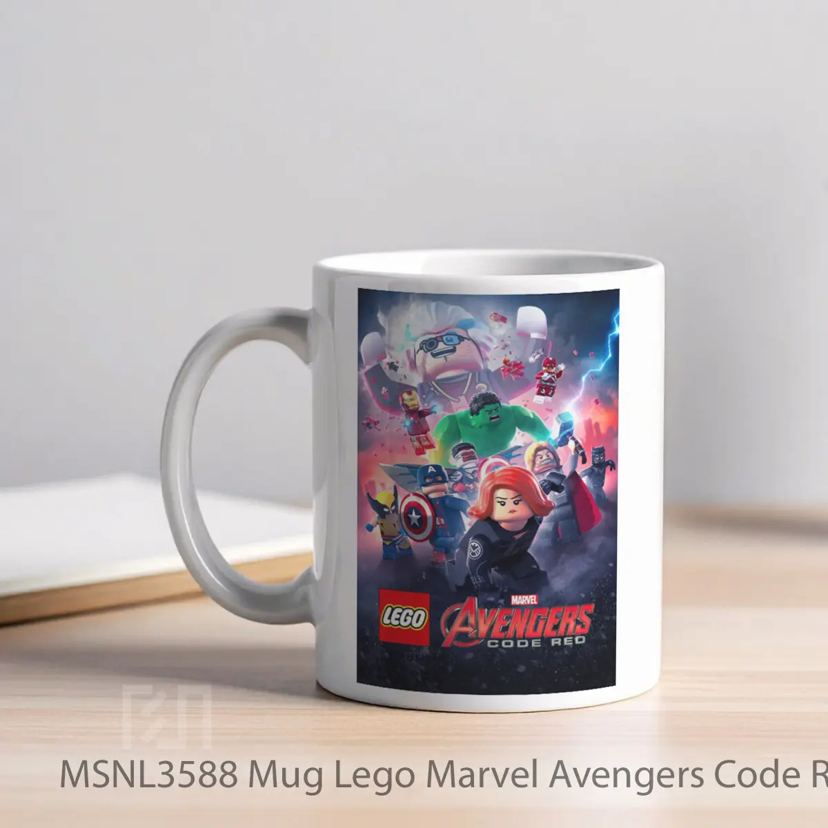 Mug Lego Marvel Avengers Code Red Gelas Keramik Tema Film MSNL3588 - Tampak Kiri