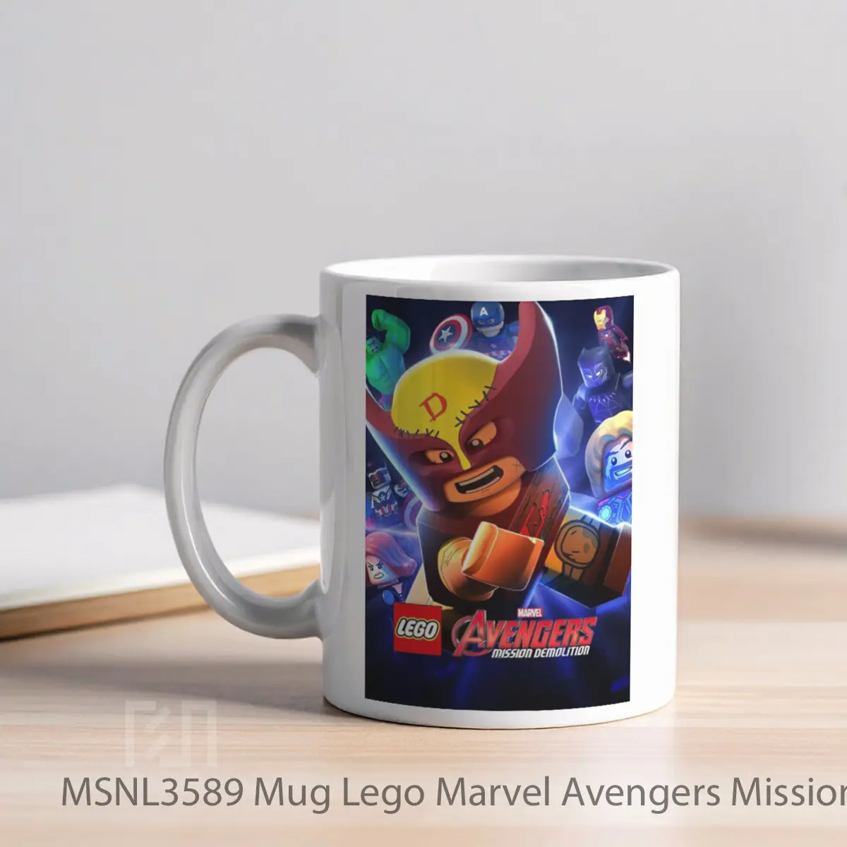 Mug Lego Marvel Avengers Mission Demolition Gelas Keramik Tema Film MSNL3589 - Tampak Kiri