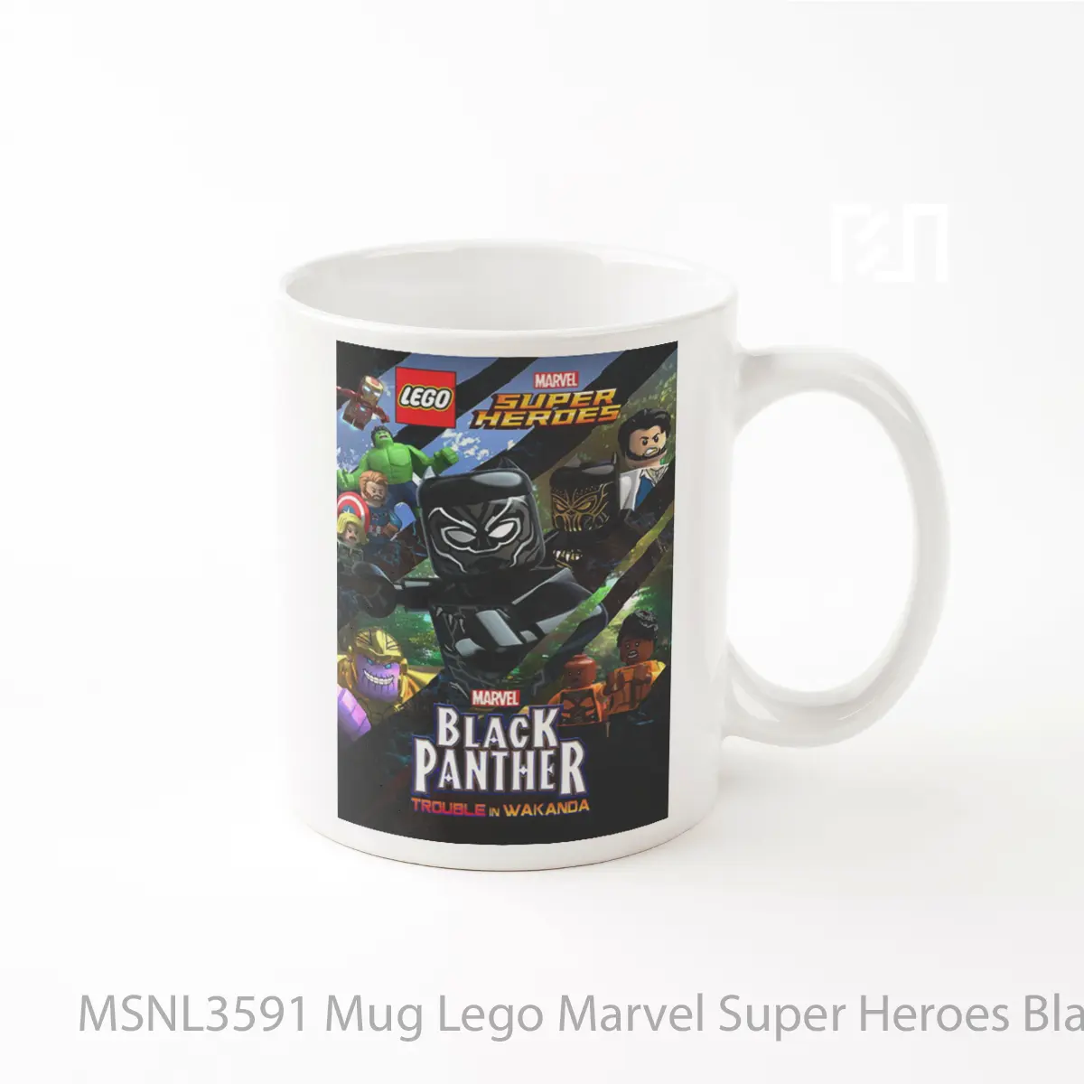 Mug Lego Marvel Super Heroes Black Panther Trouble In Wakanda Gelas Keramik Tema Film MSNL3591
