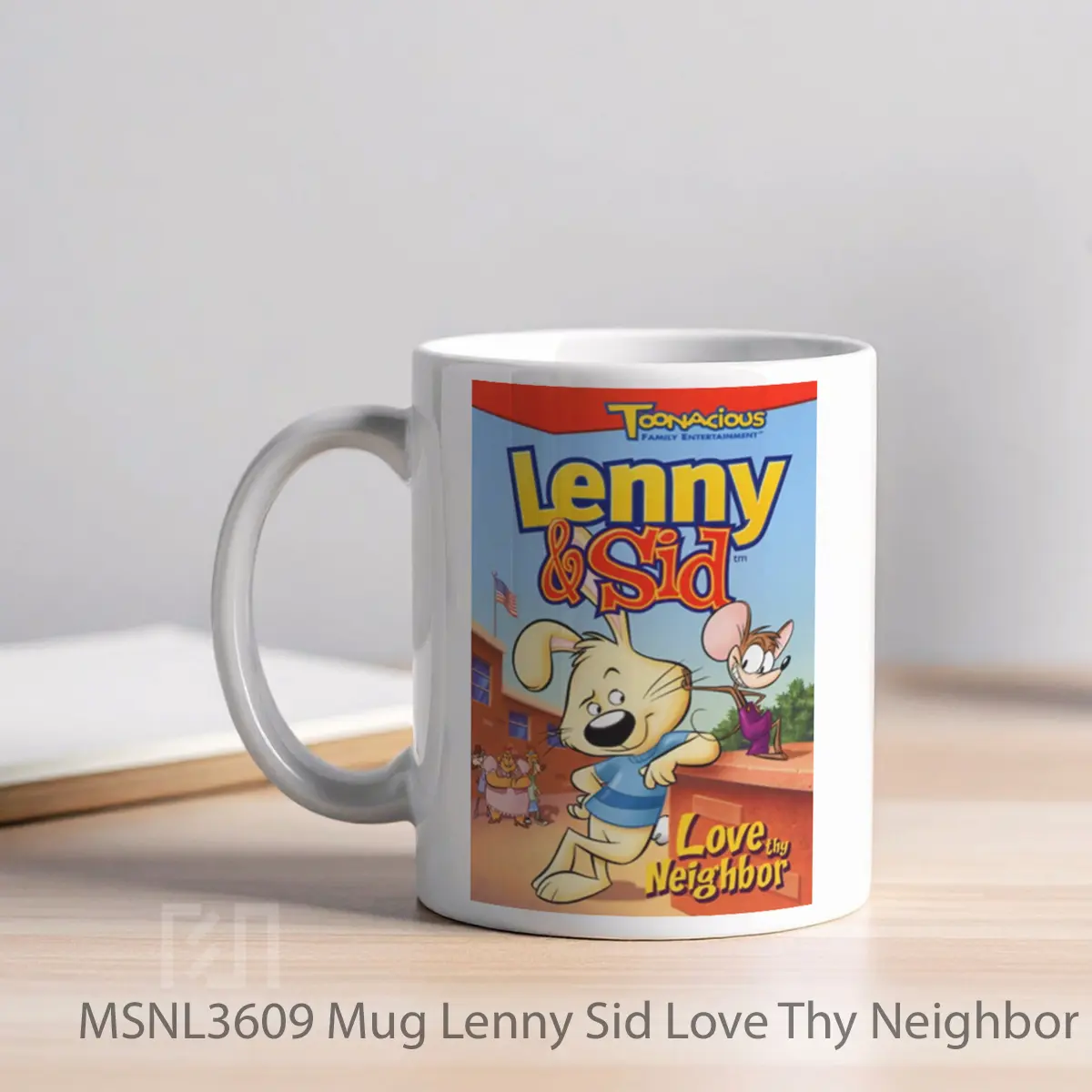 Mug Lenny Sid Love Thy Neighbor Gelas Keramik Tema Film MSNL3609 - Tampak Kiri