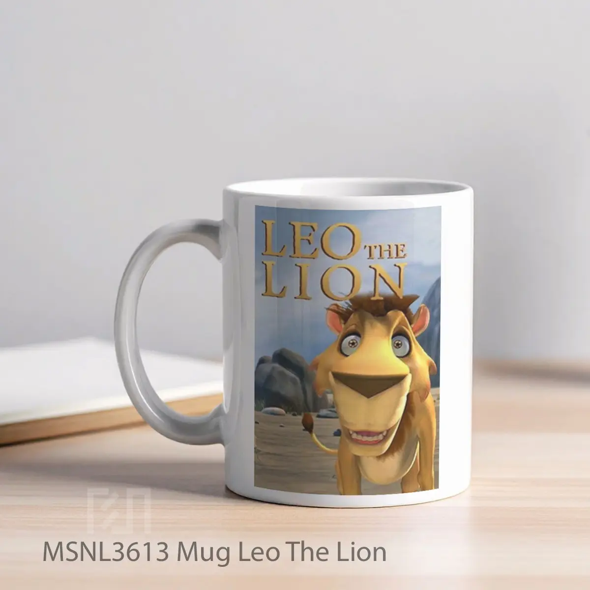 Mug Leo The Lion Gelas Keramik Tema Film MSNL3613 - Tampak Kiri