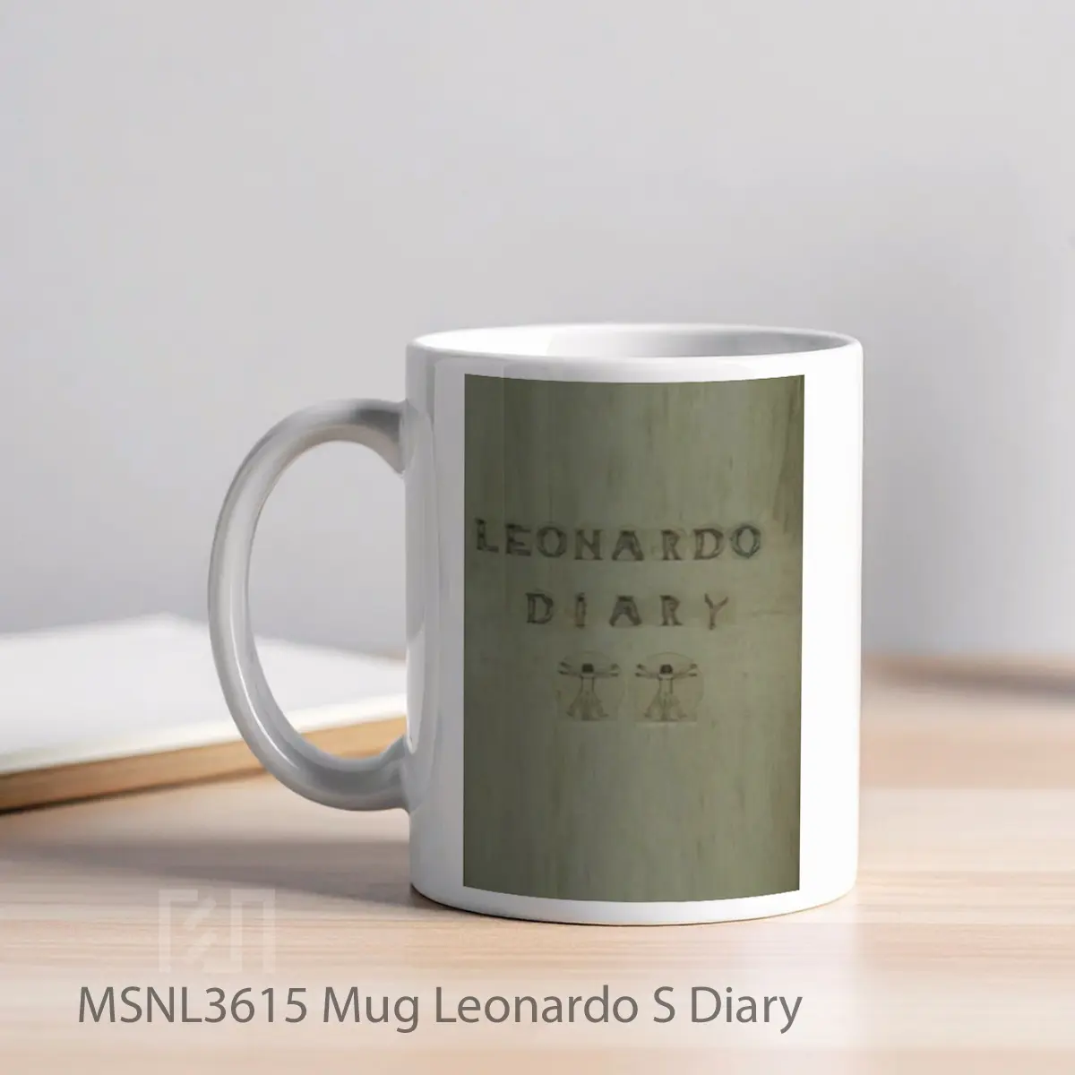 Mug Leonardo S Diary Gelas Keramik Tema Film MSNL3615 - Tampak Kiri