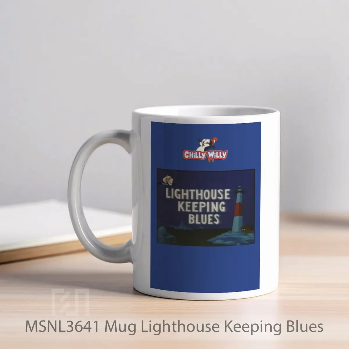 Mug Lighthouse Keeping Blues Gelas Keramik Tema Film MSNL3641 - Tampak Kiri
