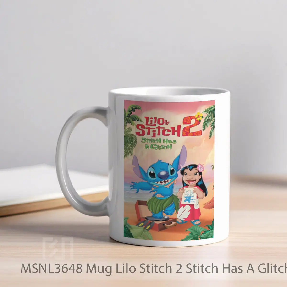 Mug Lilo Stitch 2 Stitch Has A Glitch Gelas Keramik Tema Film MSNL3648 - Tampak Kiri