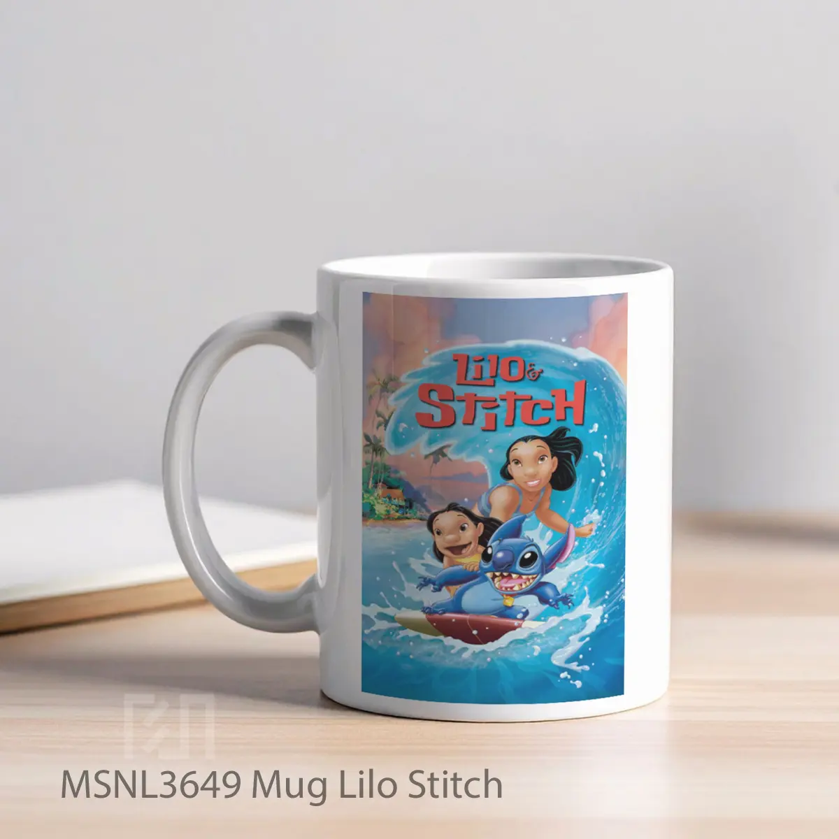 Mug Lilo Stitch Gelas Keramik Tema Film MSNL3649 - Tampak Kiri