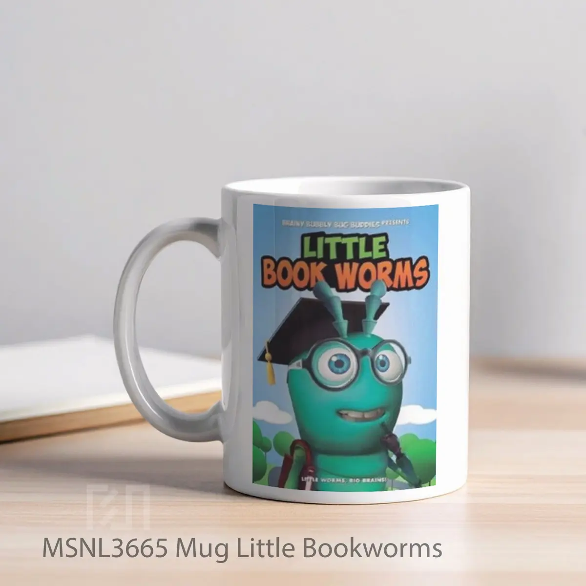 Mug Little Bookworms Gelas Keramik Tema Film MSNL3665 - Tampak Kiri