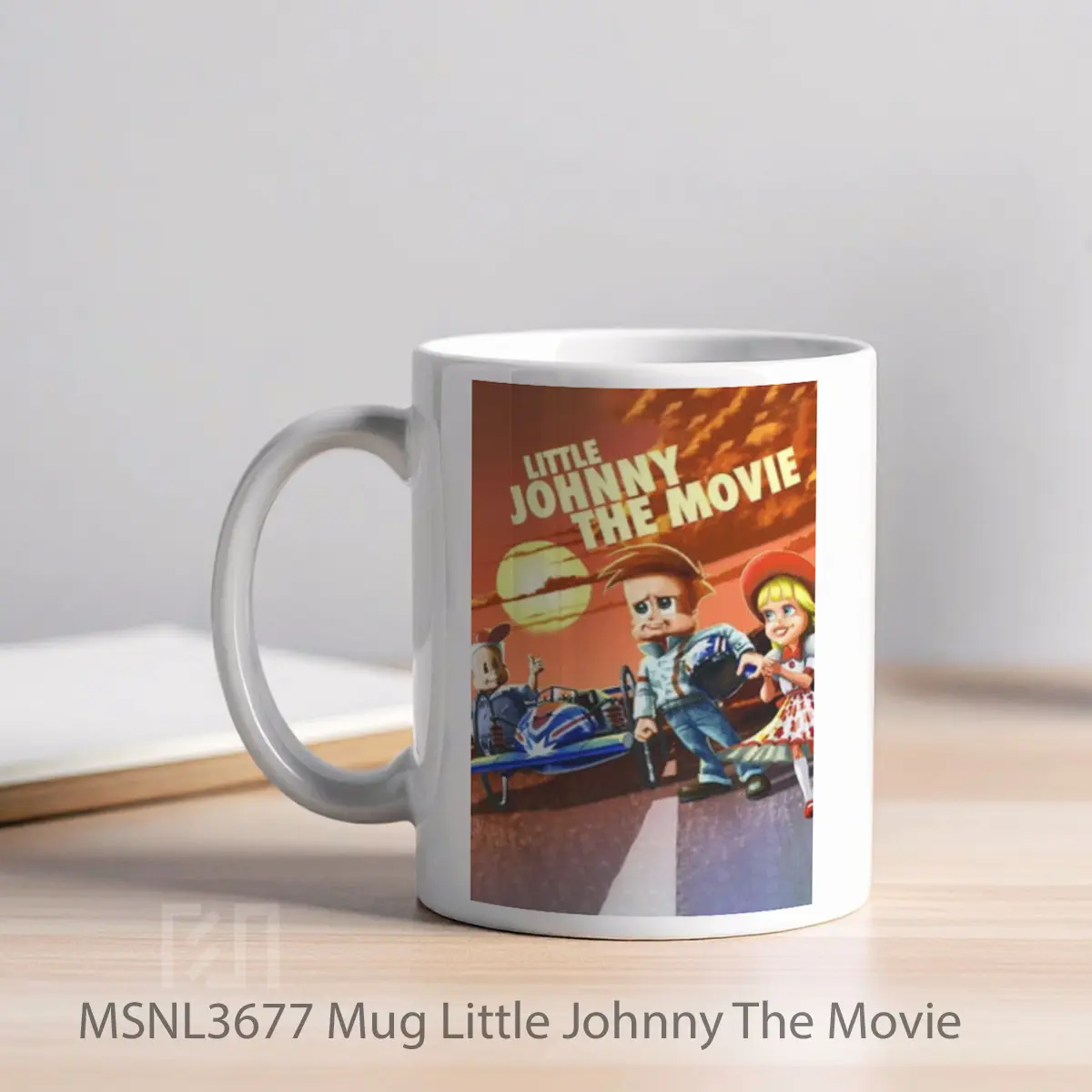 Mug Little Johnny The Movie Gelas Keramik Tema Film MSNL3677 - Tampak Kiri