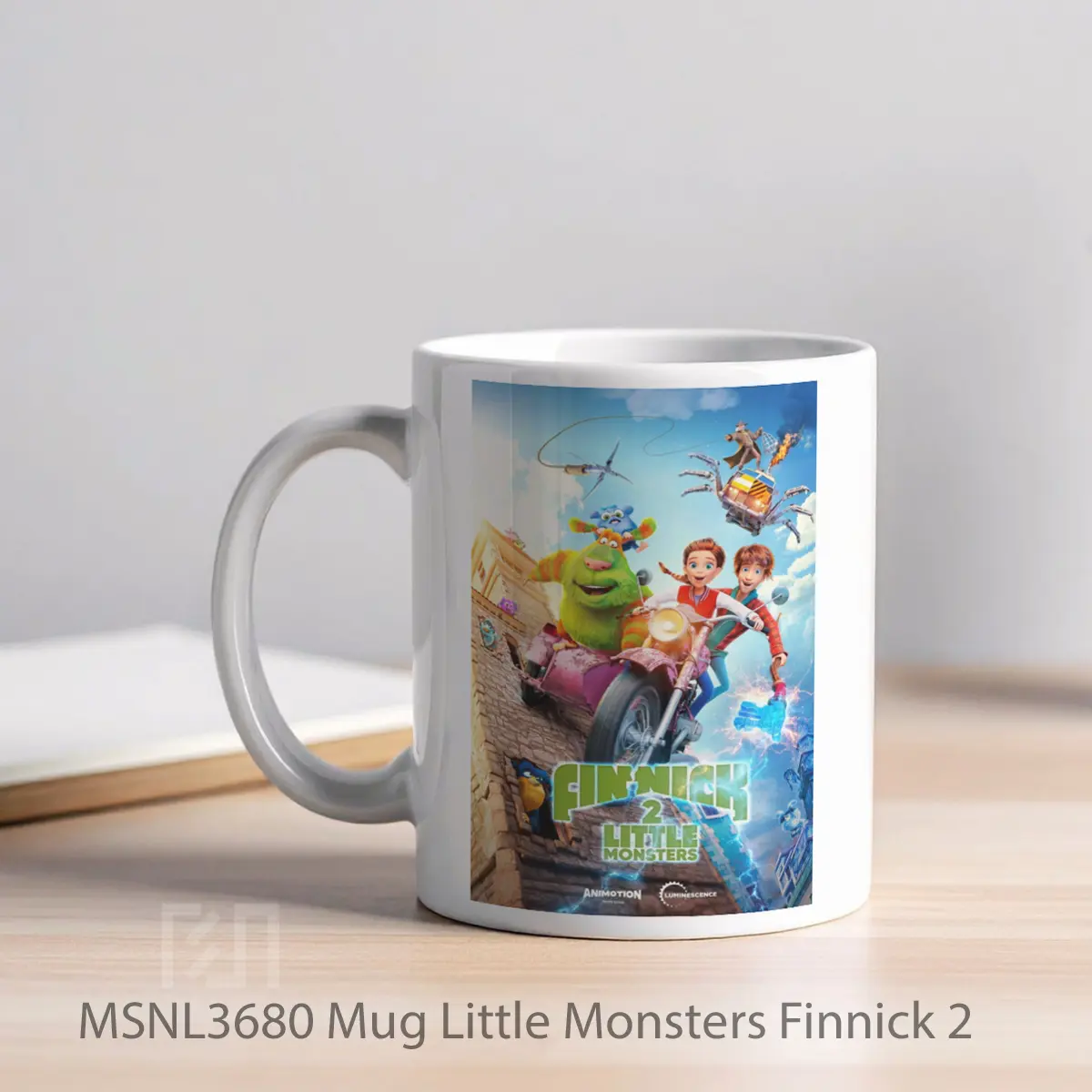 Mug Little Monsters Finnick 2 Gelas Keramik Tema Film MSNL3680 - Tampak Kiri