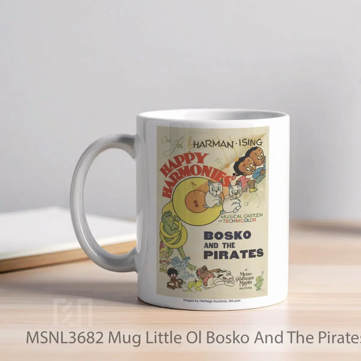 Mug Little Ol Bosko And The Pirates Gelas Keramik Tema Film MSNL3682 - Tampak Kiri