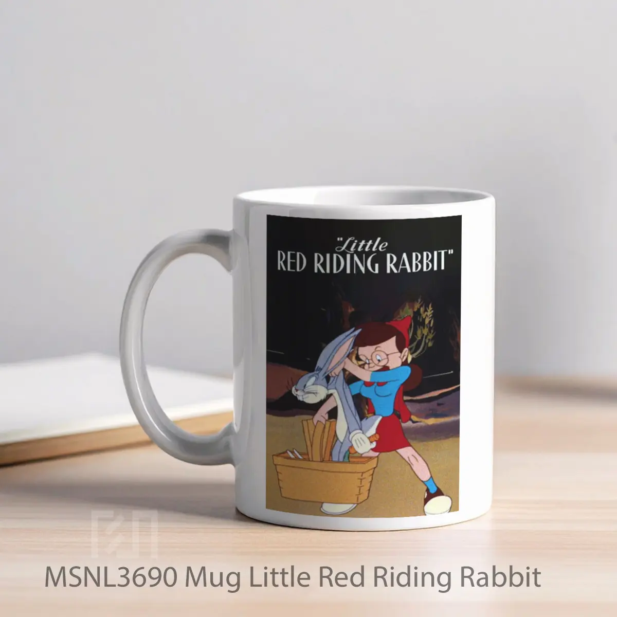 Mug Little Red Riding Rabbit Gelas Keramik Tema Film MSNL3690 - Tampak Kiri