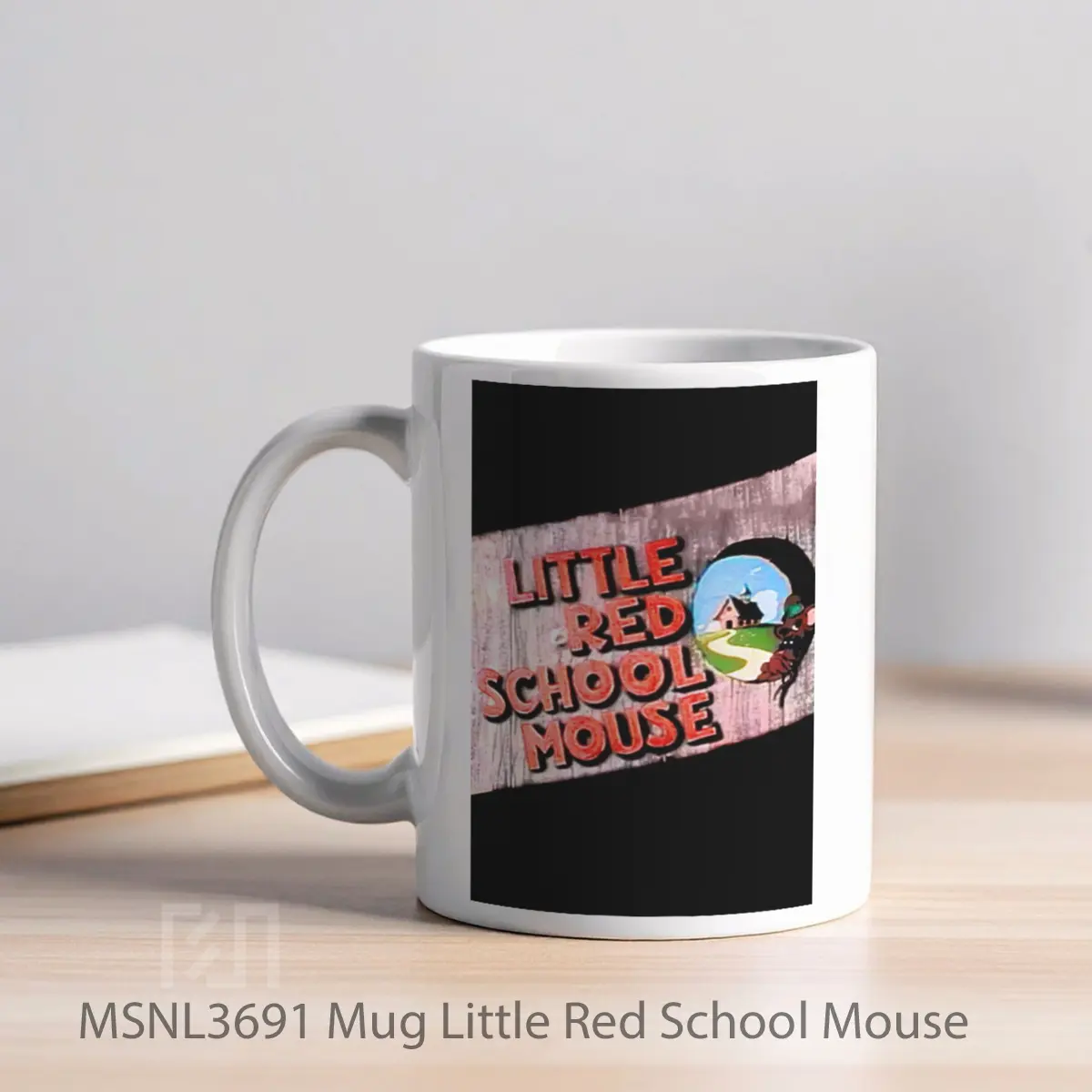 Mug Little Red School Mouse Gelas Keramik Tema Film MSNL3691 - Tampak Kiri