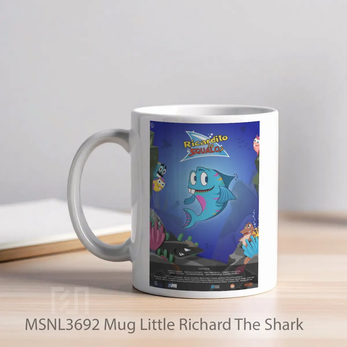 Mug Little Richard The Shark Gelas Keramik Tema Film MSNL3692 - Tampak Kiri