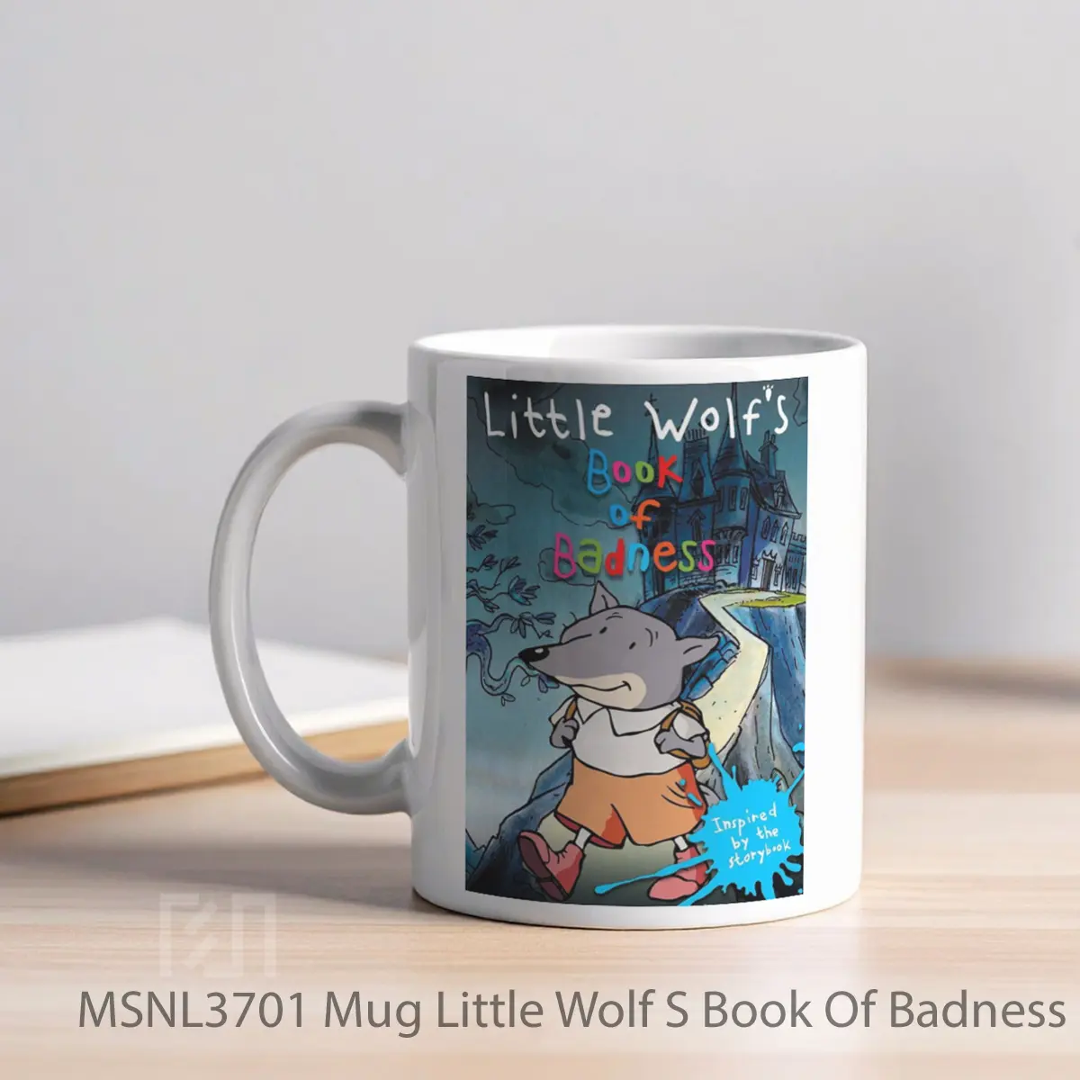 Mug Little Wolf S Book Of Badness Gelas Keramik Tema Film MSNL3701 - Tampak Kiri