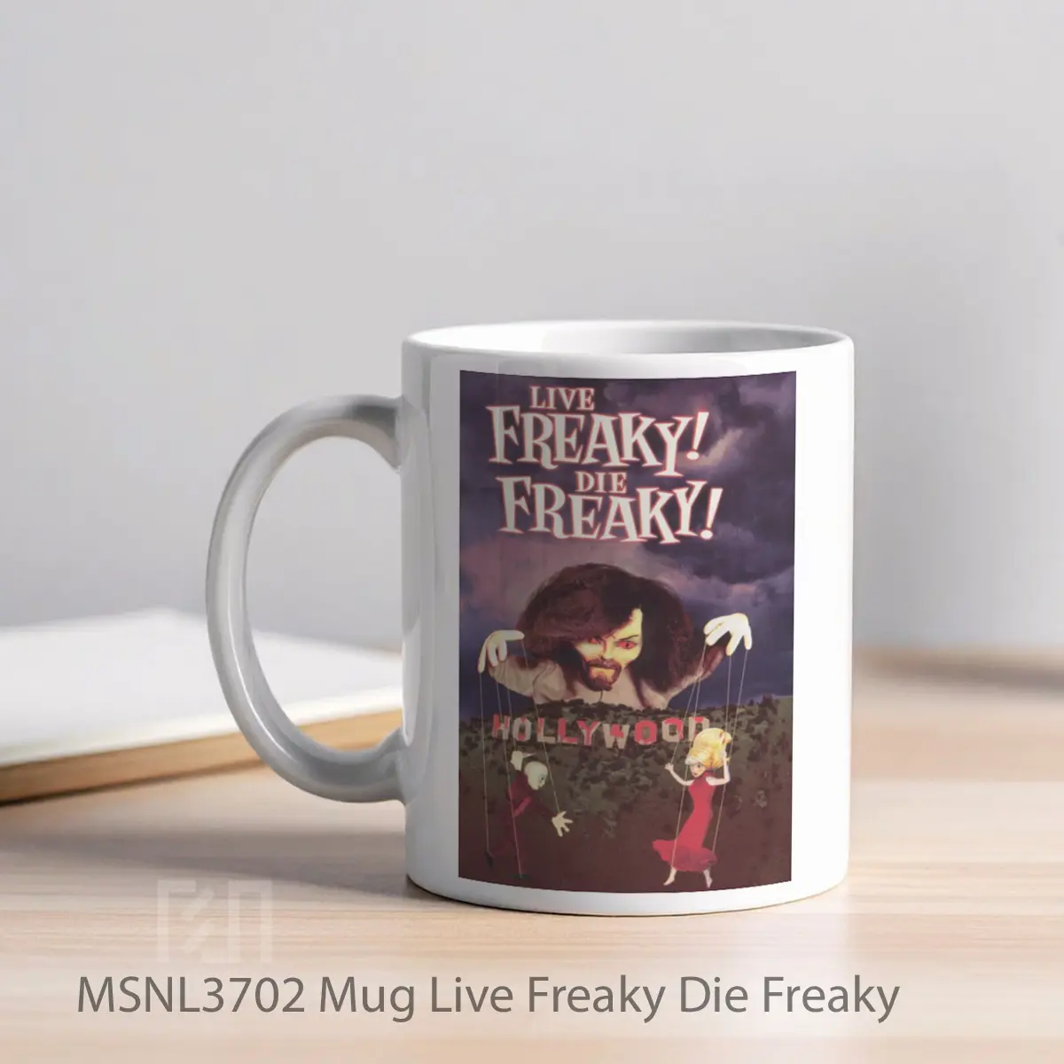 Mug Live Freaky Die Freaky Gelas Keramik Tema Film MSNL3702 - Tampak Kiri