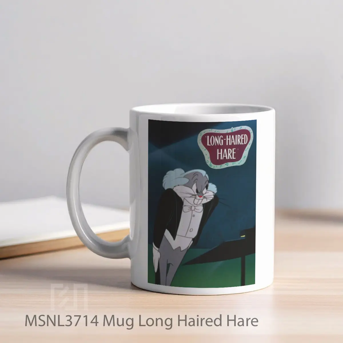 Mug Long Haired Hare Gelas Keramik Tema Film MSNL3714 - Tampak Kiri