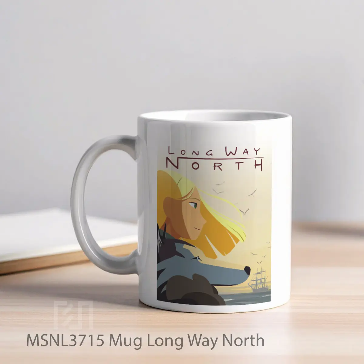 Mug Long Way North Gelas Keramik Tema Film MSNL3715 - Tampak Kiri