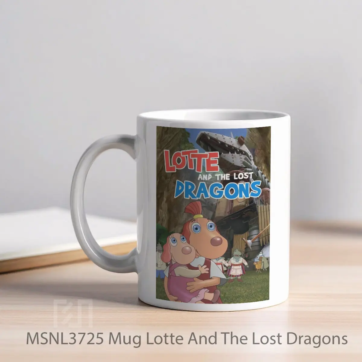 Mug Lotte And The Lost Dragons Gelas Keramik Tema Film MSNL3725 - Tampak Kiri