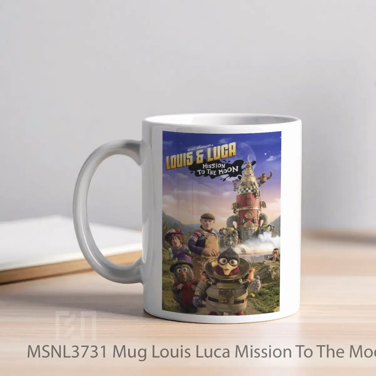 Mug Louis Luca Mission To The Moon Gelas Keramik Tema Film MSNL3731 - Tampak Kiri