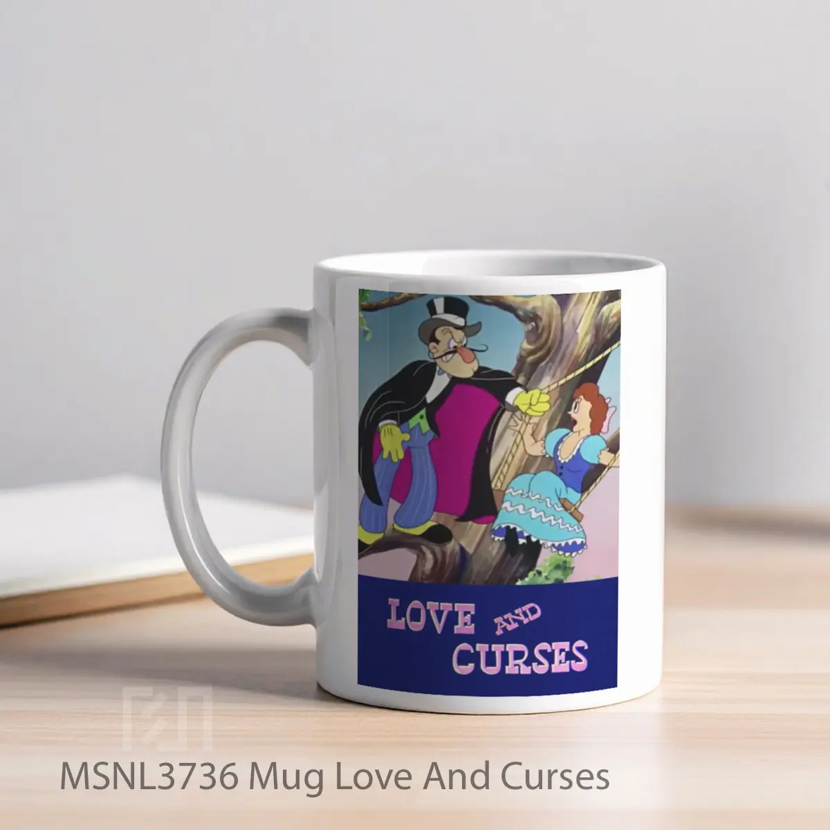Mug Love And Curses Gelas Keramik Tema Film MSNL3736 - Tampak Kiri
