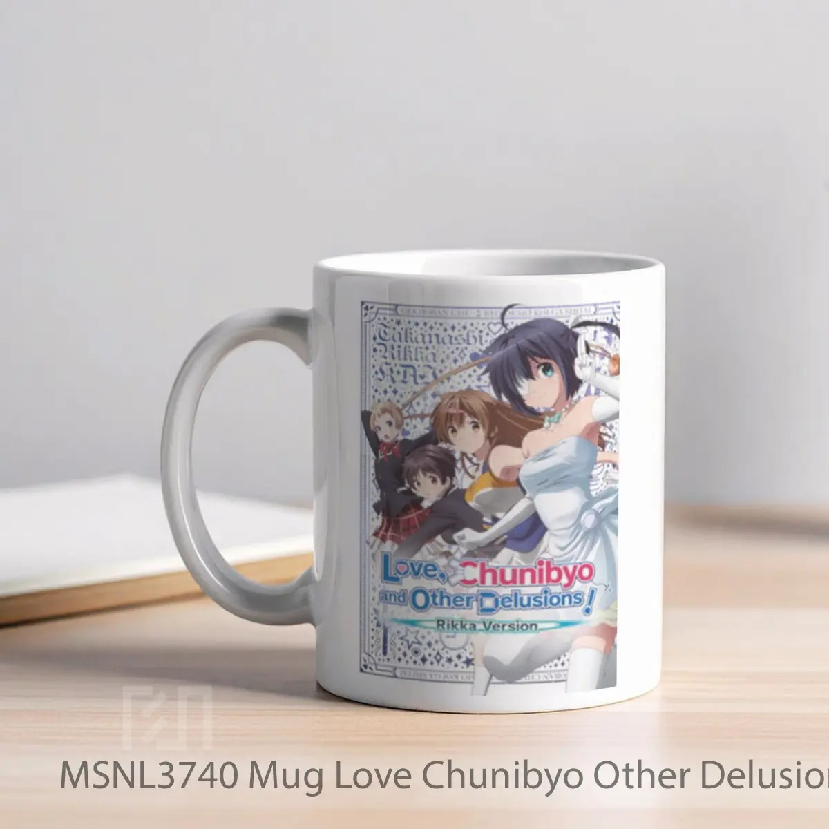 Mug Love Chunibyo Other Delusions Rikka Version Gelas Keramik Tema Film MSNL3740 - Tampak Kiri