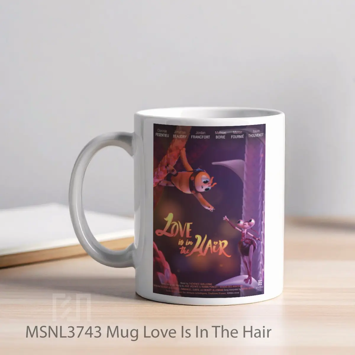 Mug Love Is In The Hair Gelas Keramik Tema Film MSNL3743 - Tampak Kiri