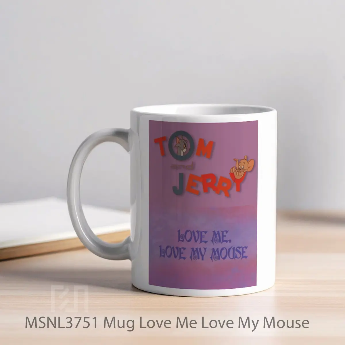 Mug Love Me Love My Mouse Gelas Keramik Tema Film MSNL3751 - Tampak Kiri