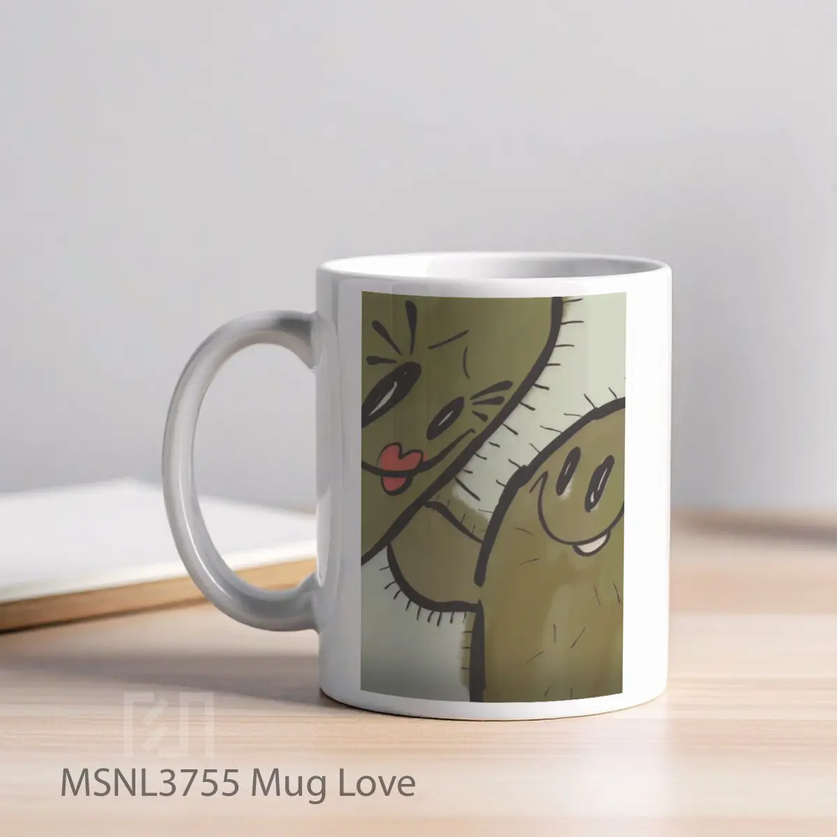 Mug Love Gelas Keramik Tema Film MSNL3755 - Tampak Kiri
