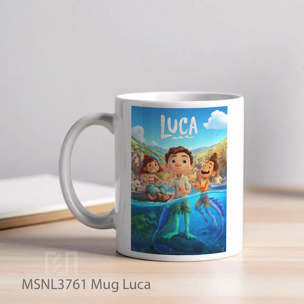 Mug Luca Gelas Keramik Tema Film MSNL3761 - Tampak Kiri