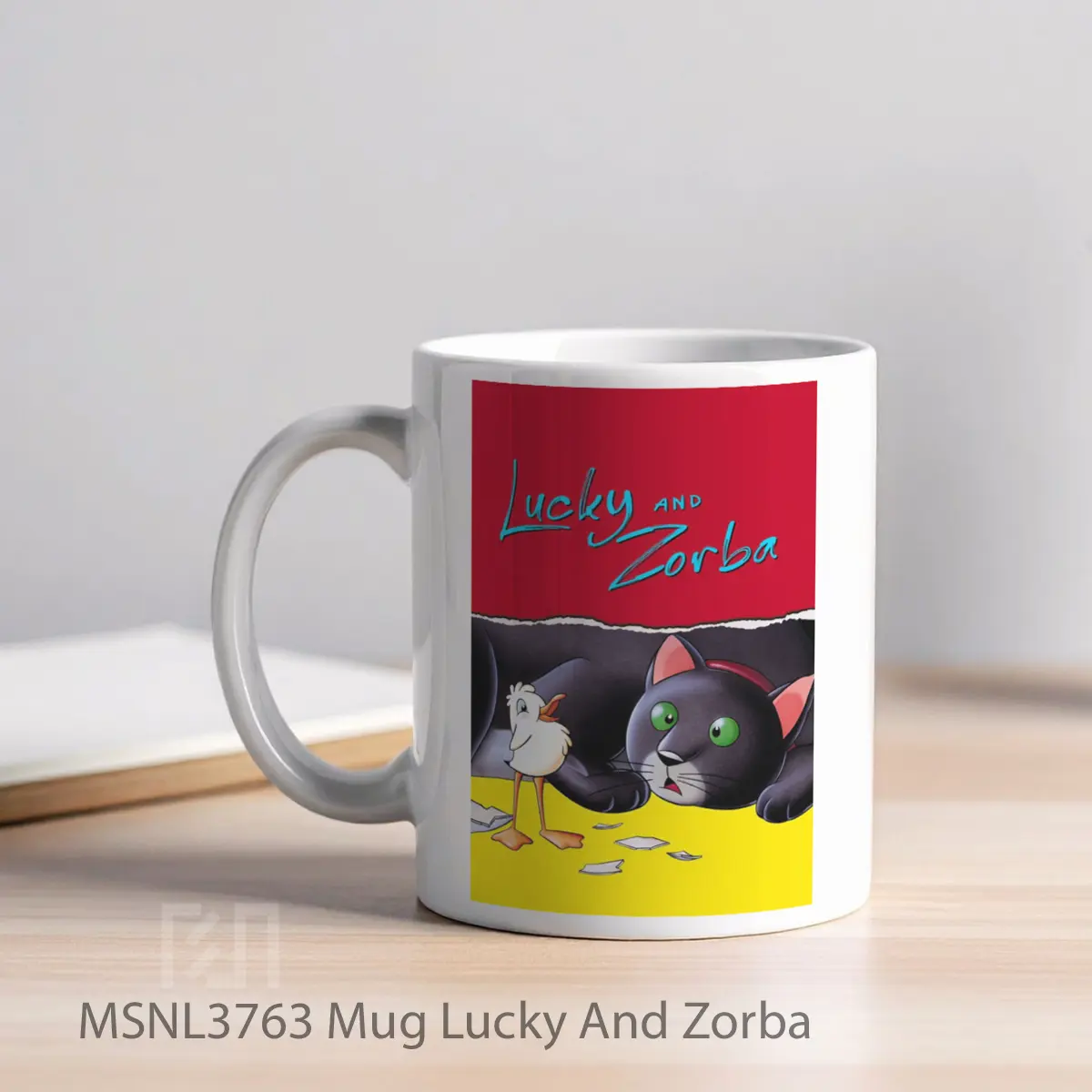 Mug Lucky And Zorba Gelas Keramik Tema Film MSNL3763 - Tampak Kiri