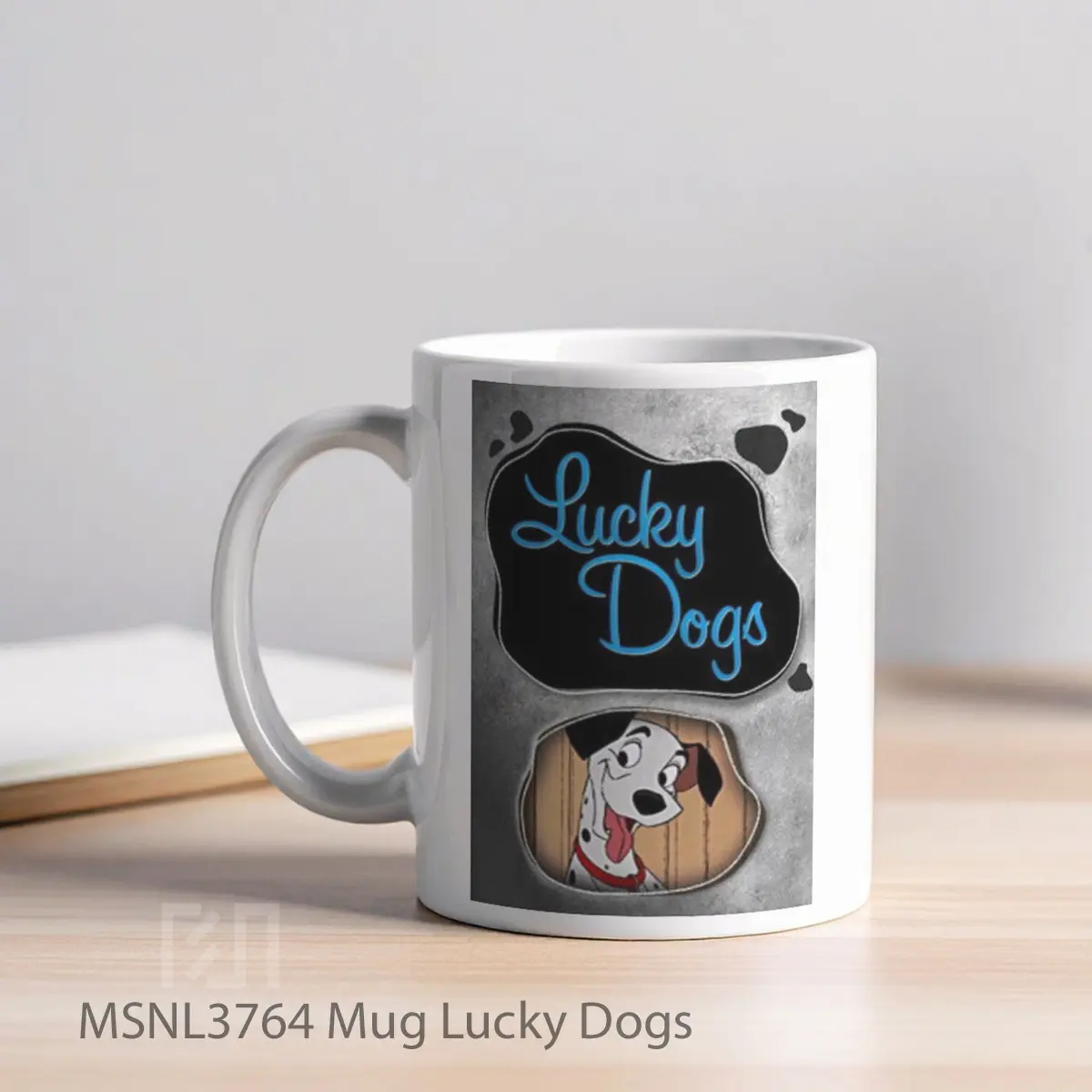 Mug Lucky Dogs Gelas Keramik Tema Film MSNL3764 - Tampak Kiri