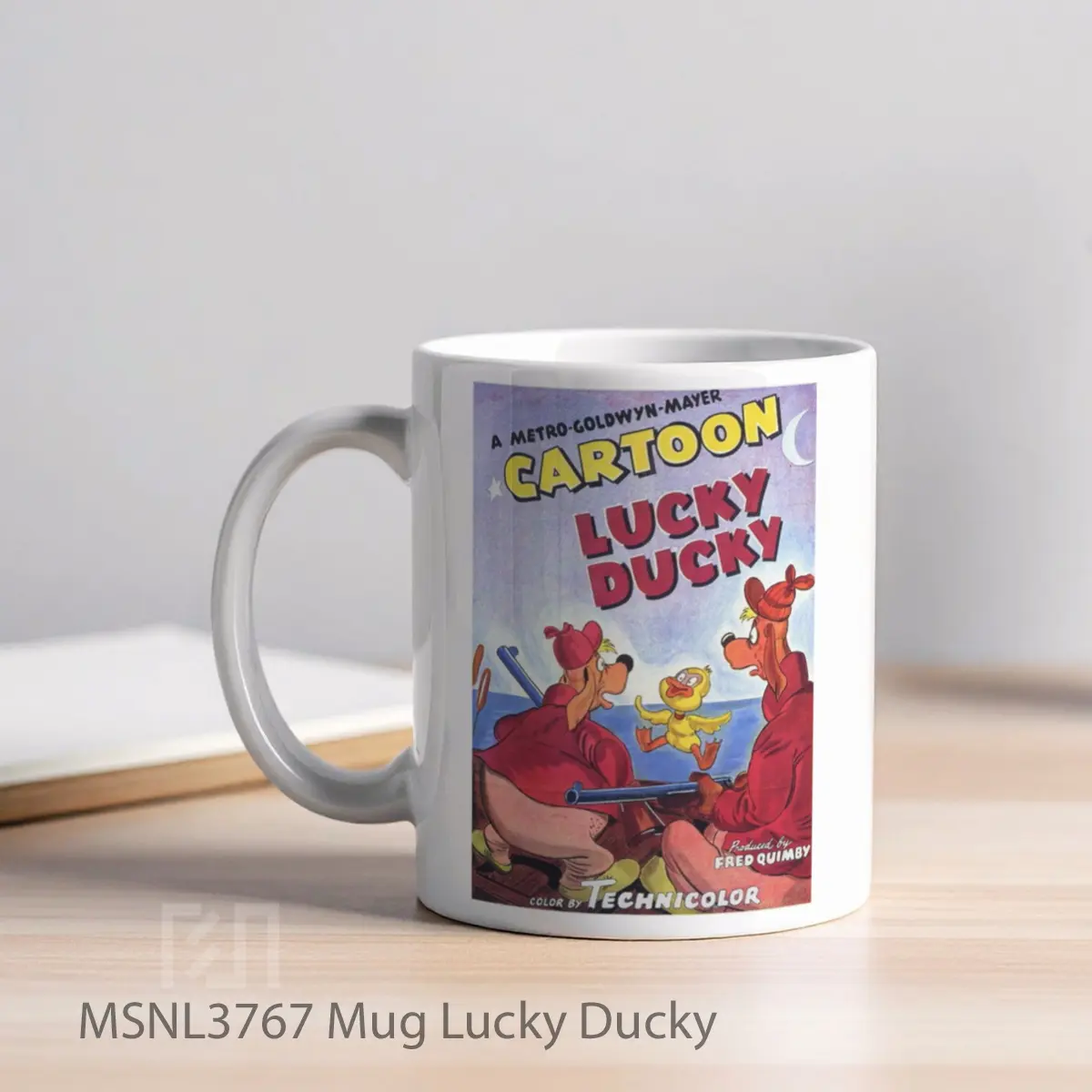 Mug Lucky Ducky Gelas Keramik Tema Film MSNL3767 - Tampak Kiri