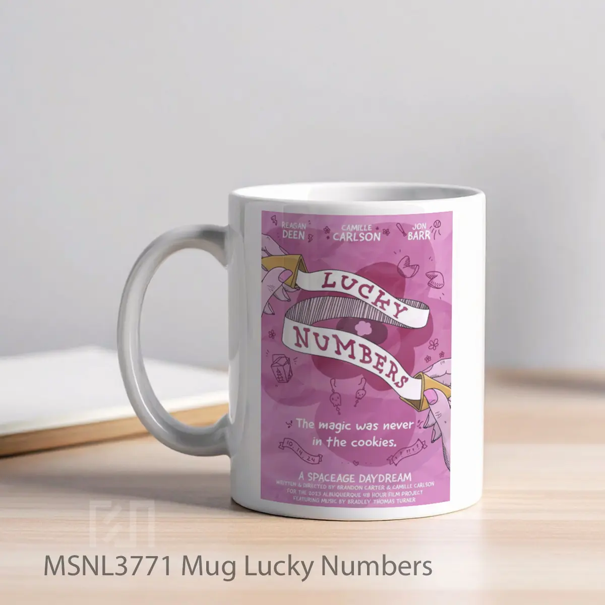 Mug Lucky Numbers Gelas Keramik Tema Film MSNL3771 - Tampak Kiri