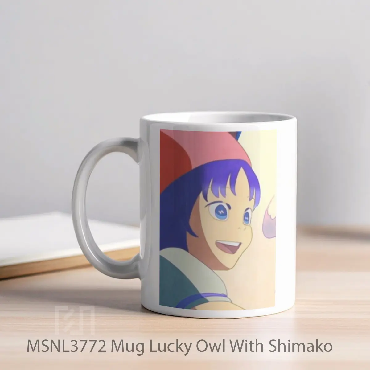 Mug Lucky Owl With Shimako Gelas Keramik Tema Film MSNL3772 - Tampak Kiri