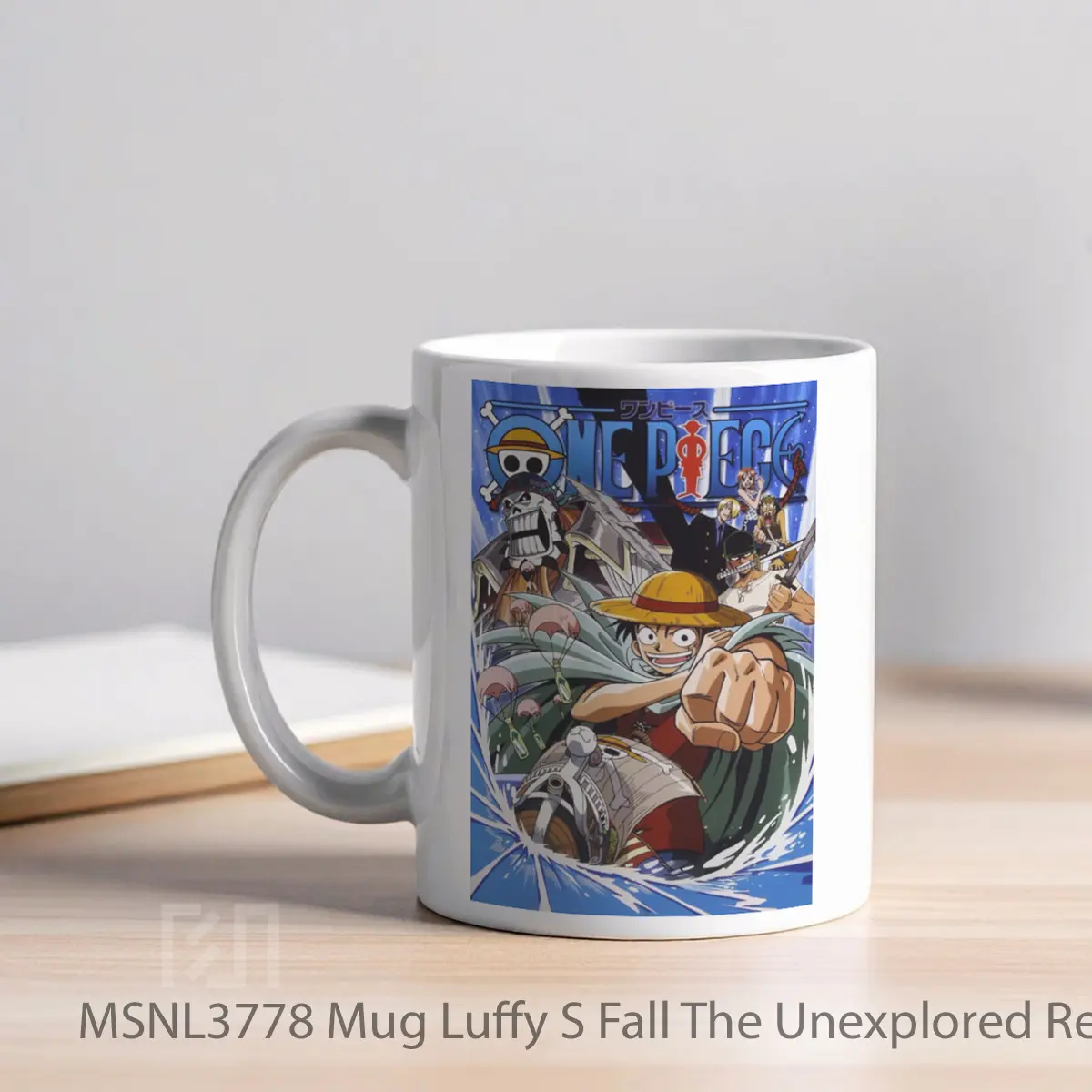 Mug Luffy S Fall The Unexplored Region Grand Adventure In The Ocean S Navel Gelas Keramik Tema Film MSNL3778 - Tampak Kiri