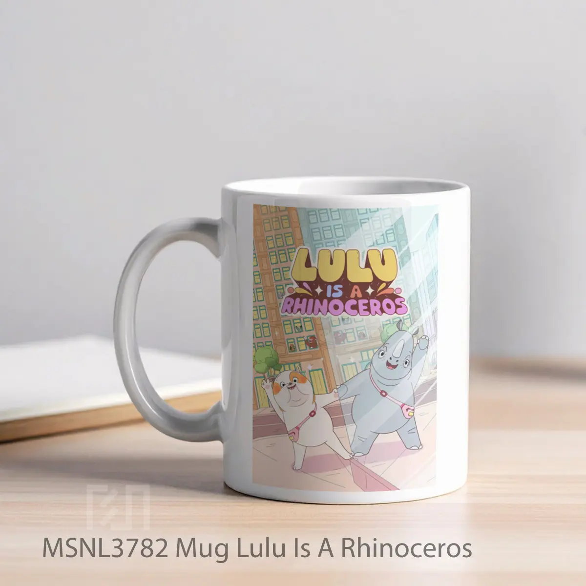 Mug Lulu Is A Rhinoceros Gelas Keramik Tema Film MSNL3782 - Tampak Kiri
