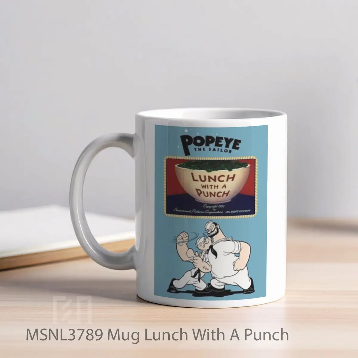 Mug Lunch With A Punch Gelas Keramik Tema Film MSNL3789 - Tampak Kiri