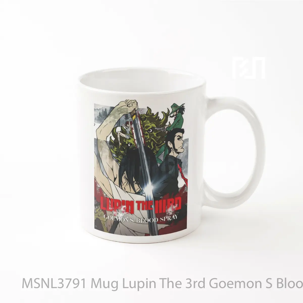 Mug Lupin The 3rd Goemon S Blood Spray Gelas Keramik Tema Film MSNL3791
