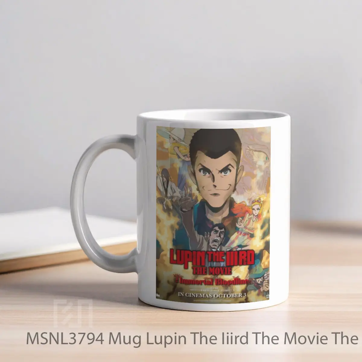 Mug Lupin The Iiird The Movie The Immortal Bloodline Gelas Keramik Tema Film MSNL3794 - Tampak Kiri