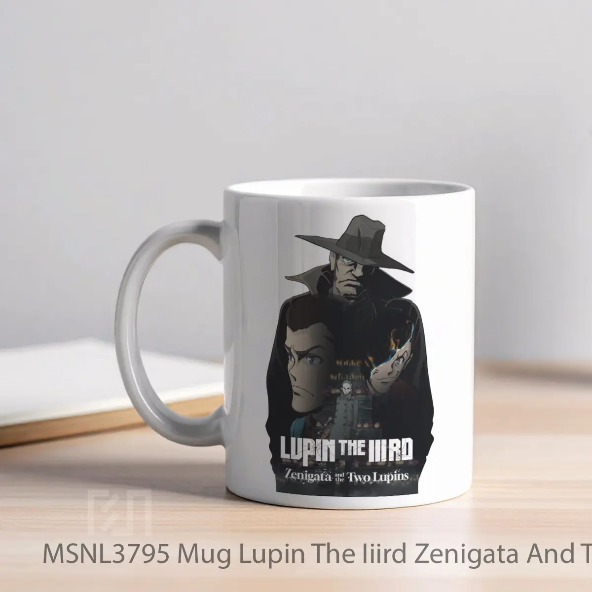 Mug Lupin The Iiird Zenigata And The Two Lupins Gelas Keramik Tema Film MSNL3795 - Tampak Kiri