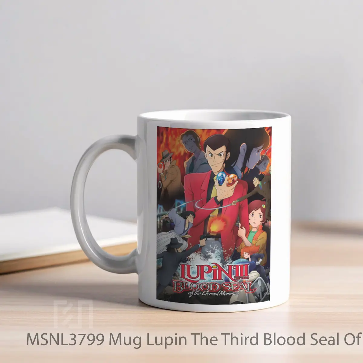 Mug Lupin The Third Blood Seal Of The Eternal Mermaid Gelas Keramik Tema Film MSNL3799 - Tampak Kiri
