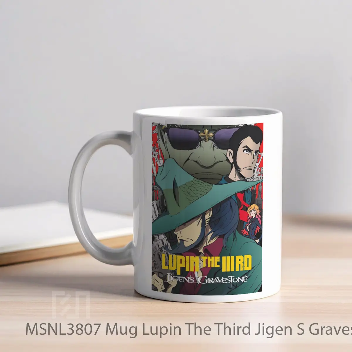 Mug Lupin The Third Jigen S Gravestone Gelas Keramik Tema Film MSNL3807 - Tampak Kiri