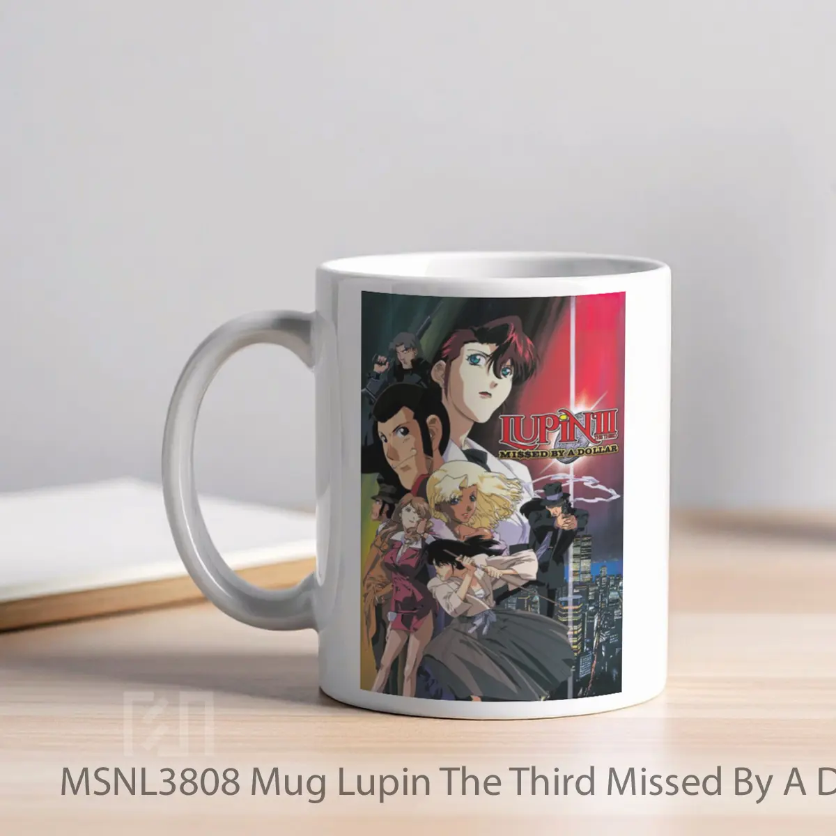 Mug Lupin The Third Missed By A Dollar Gelas Keramik Tema Film MSNL3808 - Tampak Kiri