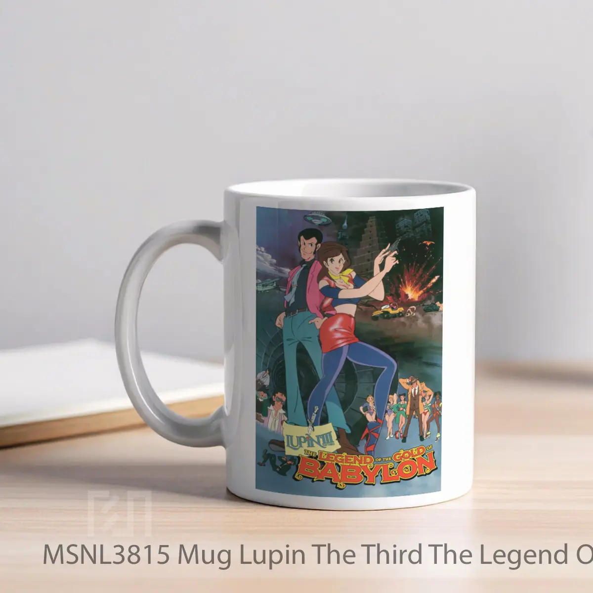 Mug Lupin The Third The Legend Of The Gold Of Babylon Gelas Keramik Tema Film MSNL3815 - Tampak Kiri